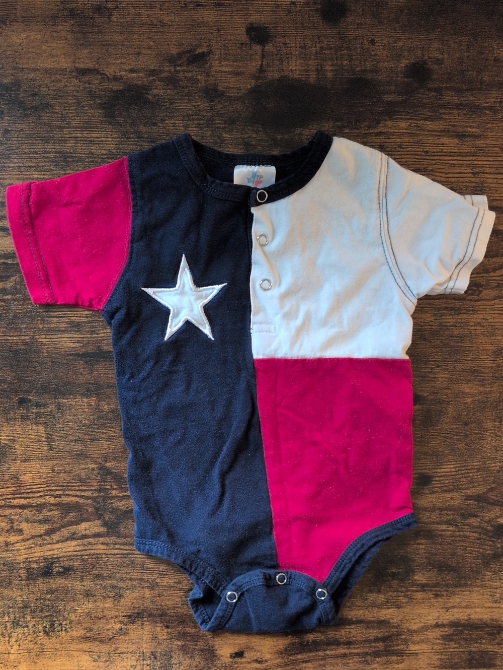 5/$25 Texas Products  Onesie Bodysuit Navy, Red, Light Blue 12M